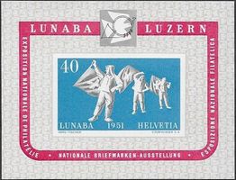 1951 LUNABA Luzern Block W32 ** Originalerhaltung top ab 1.-
