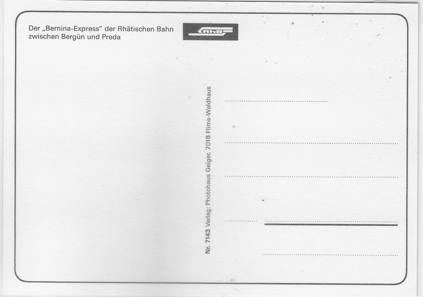 Cartoline postali: Bernina Express zwischen Bergün und Preda – Usato da Ettingen venduto da Kartenplanet 1