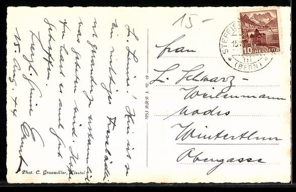 Cartoline postali: Steffisburg, Schnittweierbad, Hotel und  – Usato da Berlin venduto da bartko-reher 1