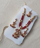 Jewelry Set Necklace and Earrings Red Like New