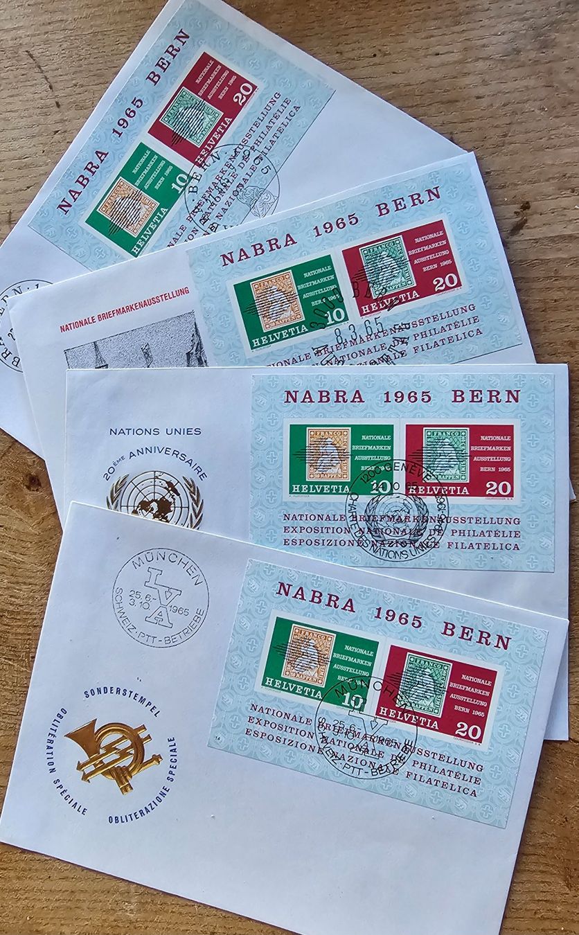 Tutti i francobolli: 4 Briefe mit Block NABRA 65 verschiedene Stempel – Nuovo (secondo la descrizione) da Les Valettes venduto da Nuba1