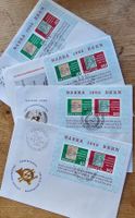 4 Briefe mit Block NABRA 65 verschiedene Stempel