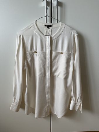 Massimo Dutti Bluse, Gr. 34, Vanille farbig