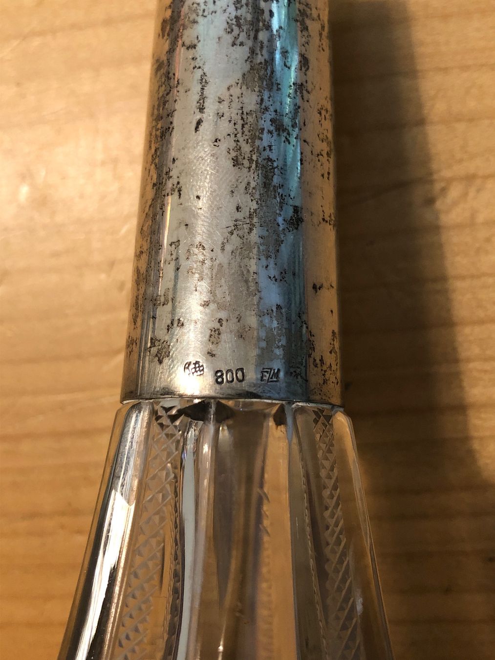 Caraffe: Karaffe Glas Silber 800 mit Deckel Vintage – Usato da Adliswil venduto da Tito088 2