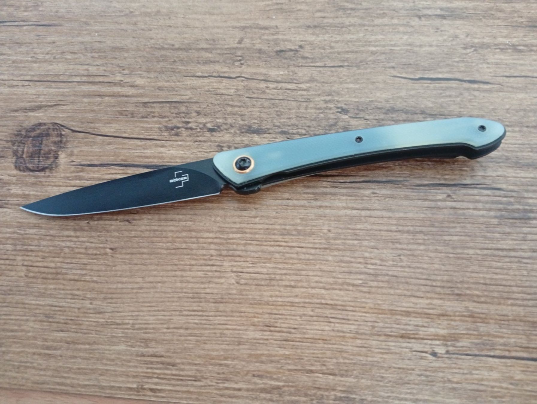 Coltelli tascabile: Taschenmesser Sackmesser Böker plus Spillo Jade – Nuovo e nell'imballaggio originale da Winterthur venduto da Rogue01