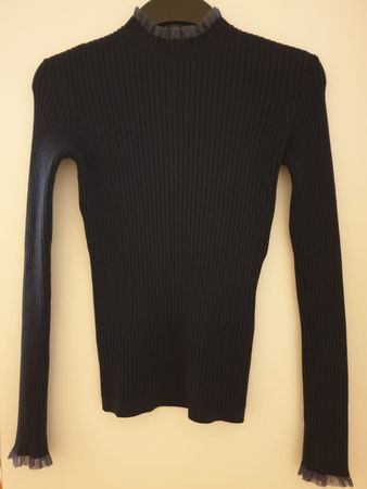 Pull MAJE, S/36, navy, côtelé, excellent état