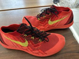 Nike Laufschuhe Free Flyknit rot orange Grösse 44.5