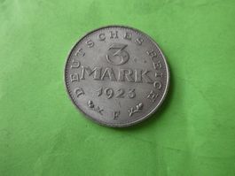 Dt. Reich 1923 F, 3 Mark    Silber