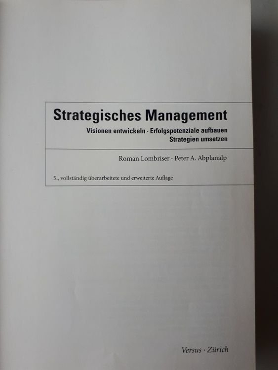 Buch Strategisches Management | Kaufen Auf Ricardo