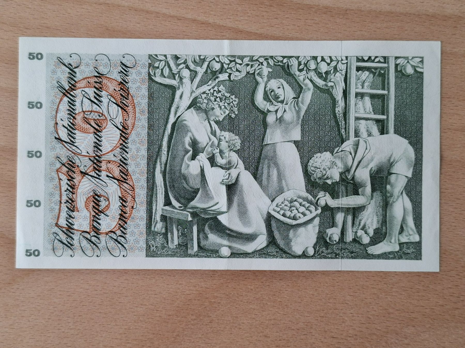 Banknoten: Schweizer Banknote 50.00 Franken, JG 1971 – Gebraucht aus Lohn-Ammannsegg von Beo71 1