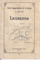 Carte topographique suisse 1:100'000 Lausanne - 1912