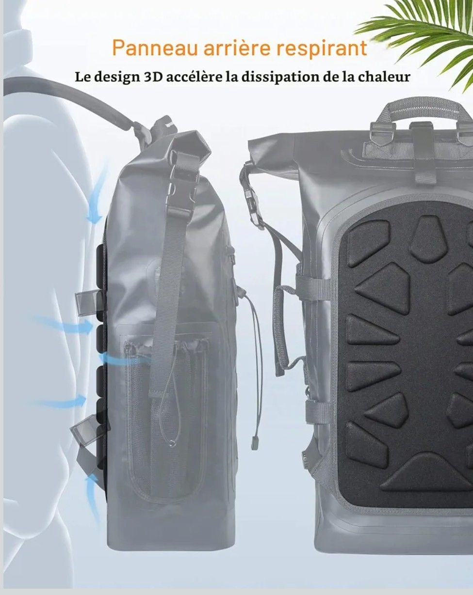 Zaini: 35L Waterproof Roll-Top Backpack Black Like New – Nuovo (secondo la descrizione) da Zürich venduto da morgannpz 7