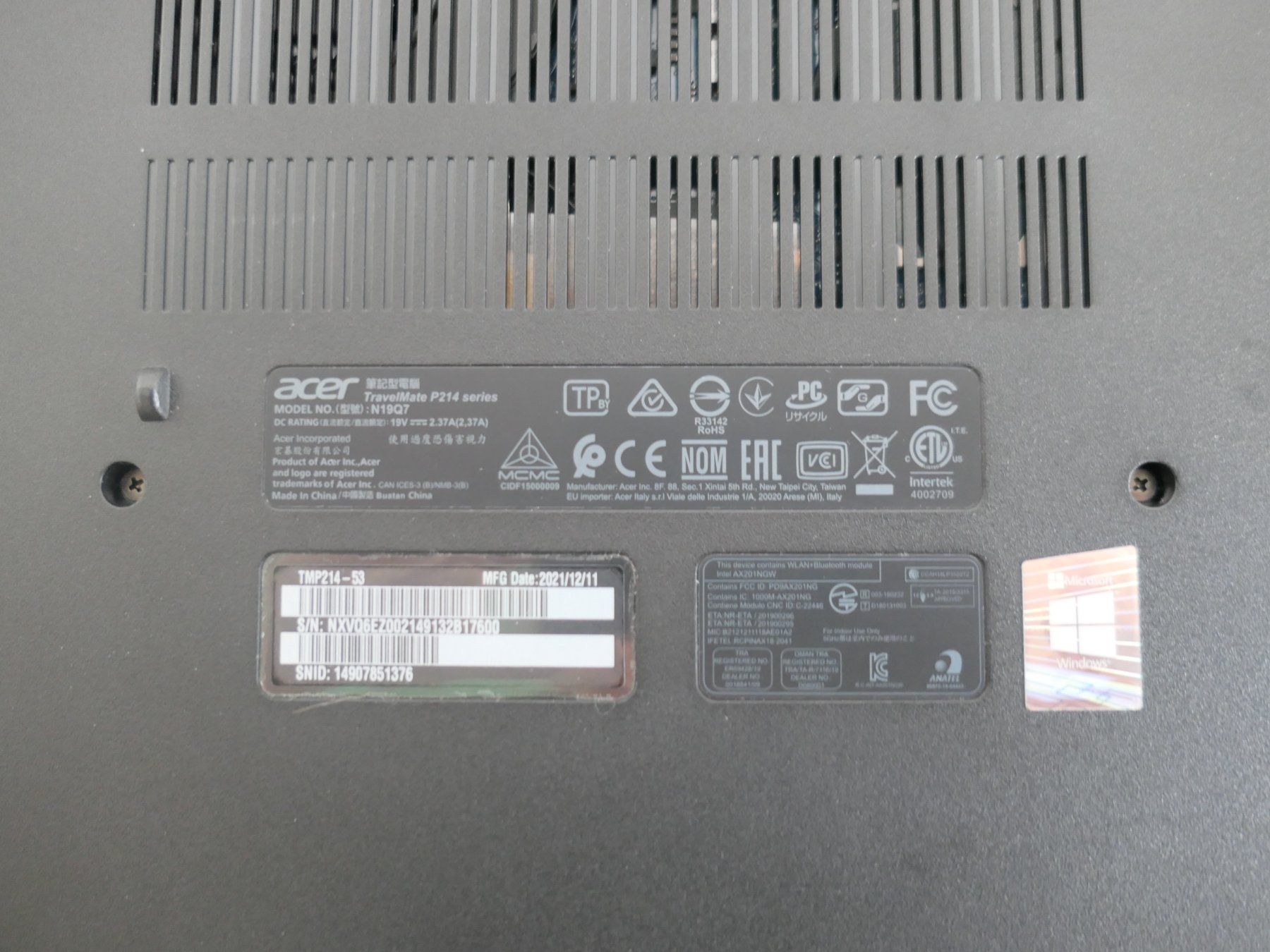 Acer Notebook: ACER NOTEBOOK TRAVELMATE P214-SERIES – Usato da Münchenstein venduto da VSPBL-Verkauf 6