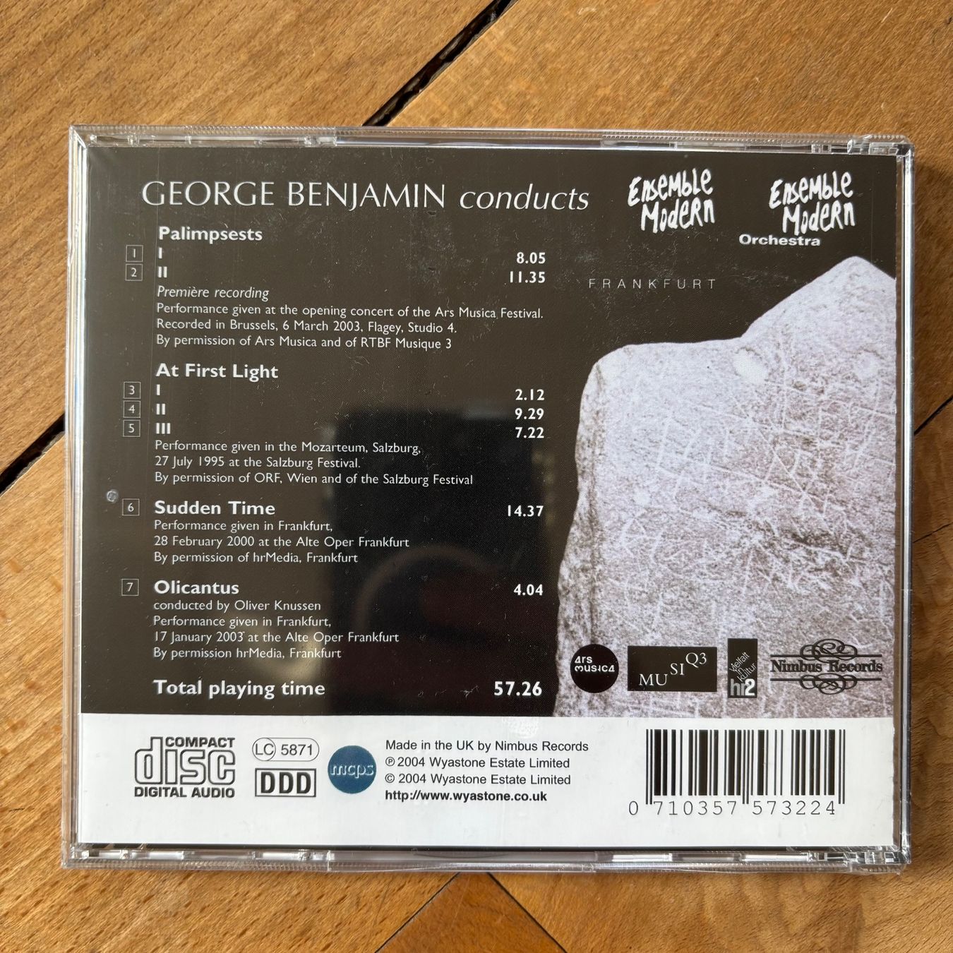 CDs: Ensemble Modern/George Benjamin: Palimpsests – Neu und originalverpackt aus Stans von Abukadnezar 1