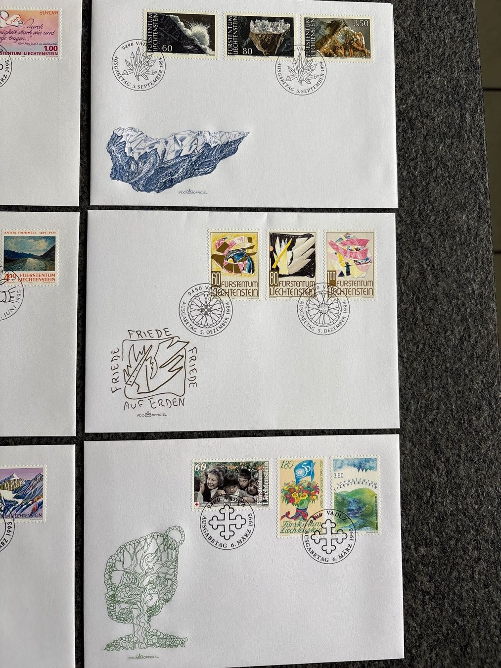 Tutti i francobolli: Briefmarken Liechtenstein Ersttagsbriefe Sammlung – Usato da Ibach venduto da lisch3 2