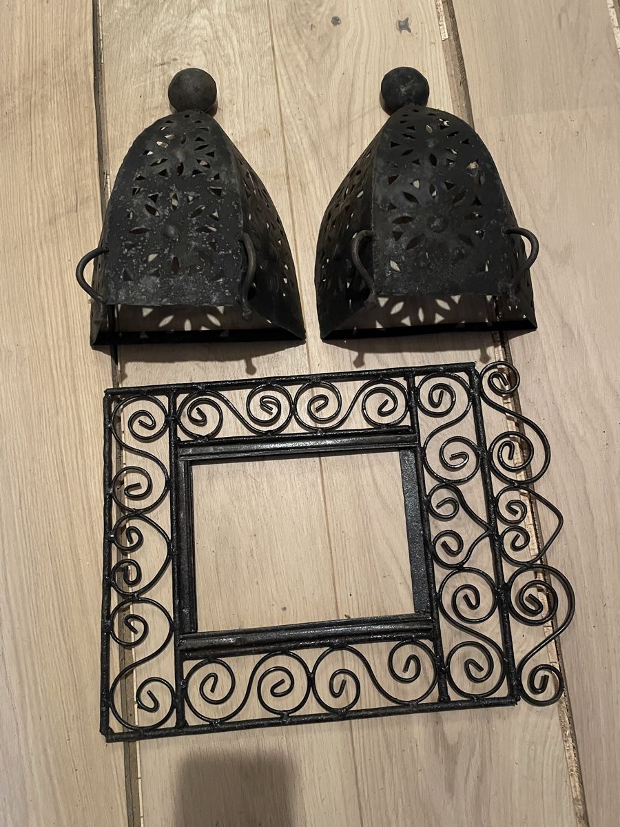 Tutte le decorazioni: Ensemble 2 lanternes et 1 cadre en fer forgé style oriental – Usato da Uitikon Waldegg venduto da sch_68vz 2