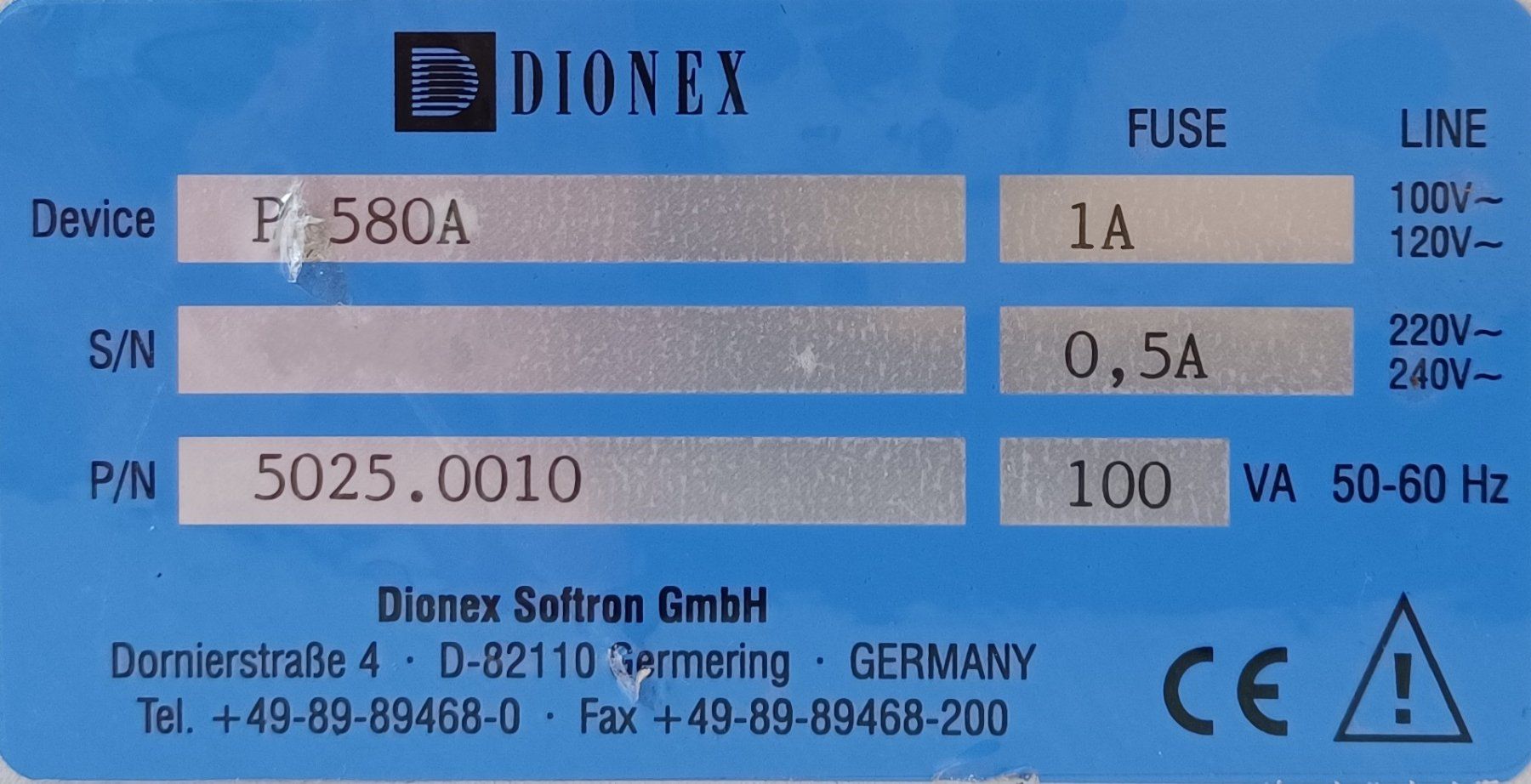 Accessori da laboratorio: Dionex P 580A HPLC pump – Difettoso da Niederdorf venduto da LeptonAG_Labor 9