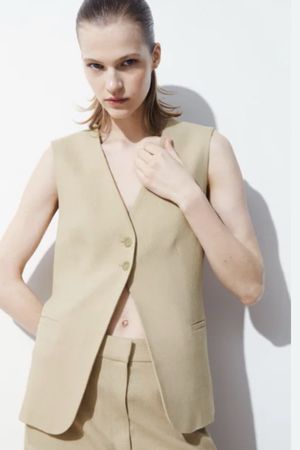 2-piece COS Atelier beige vest and trouser suit Size 36/38