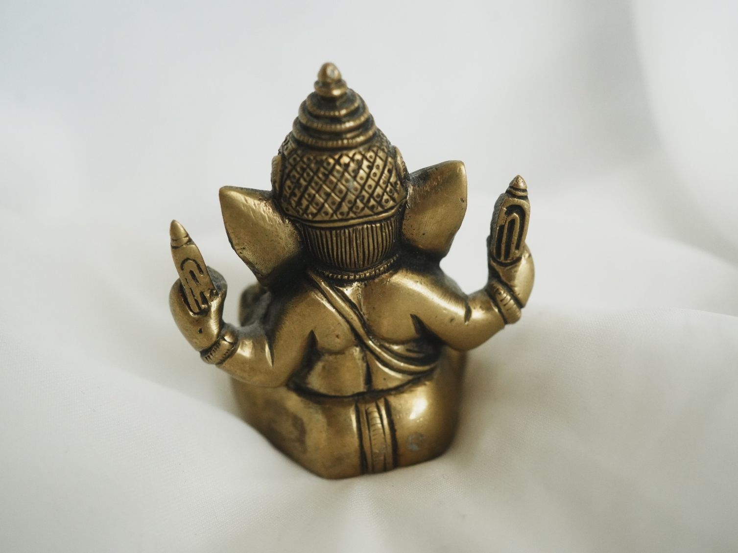 Statuette: Ganesha Figur Messing Bronze Indien Statue sitzend 7 cm – Usato da Volketswil venduto da HeredisAntiques 3