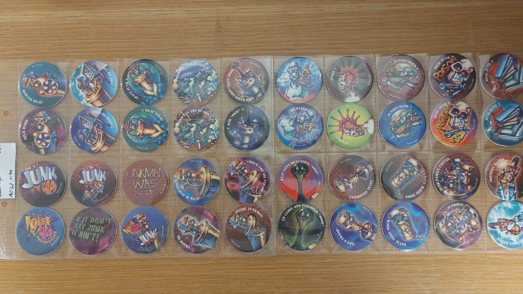 Giochi: Pog Junk Caps full Set 1-40 – Usato da Bévilard venduto da PogMania