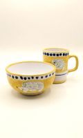 Frühstücksset Keramik Tasse + Schale handgemacht Riccio Gelb