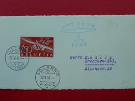 1946, F41 Pro Aero (BALLY-Brief) auf MINI-Karte, sehr sauber