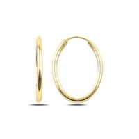 Creole Ohrringe gold oval Klassiker filigran 15x25mm