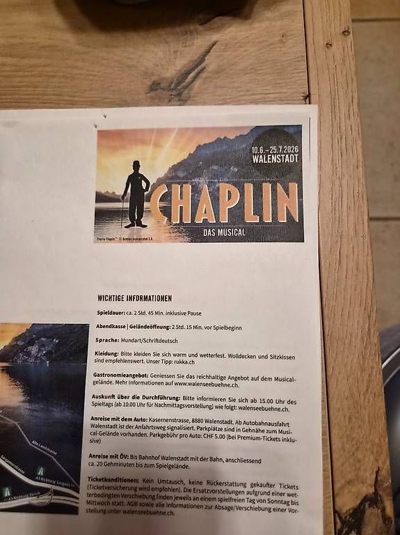 Biglietti: CHAPLIN Das Musical – Usato da Bützberg venduto da Qaslimodo