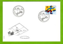 1997 FDC Globi Abart blauer Punkt im Fenster SBK 250.--