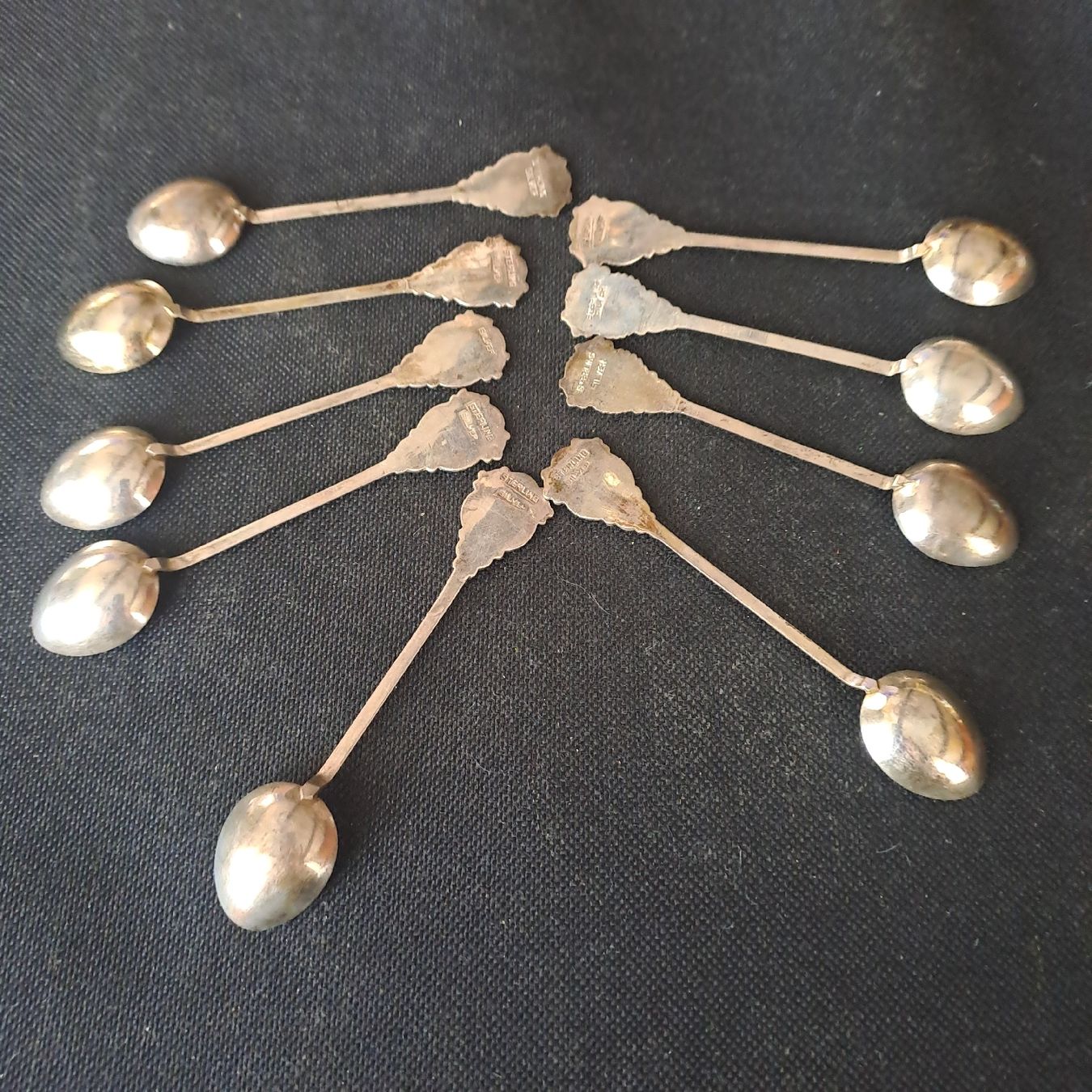 Cucchiai: 9 India Sterling Silver 925 Klein Löffel  mit Email – Usato da Adliswil venduto da globill 3
