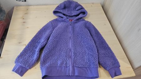 Warme, flauschige Kinder-Jacke, Grösse 116/122, Lila💜