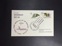 Swissair Erstflugbrief New York - Genf 1973