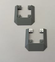 2 Stück. Graue Lego Teile für Eisenbahn.