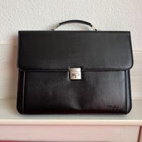 Thierry Mugler Vintage Black Leather Briefcase