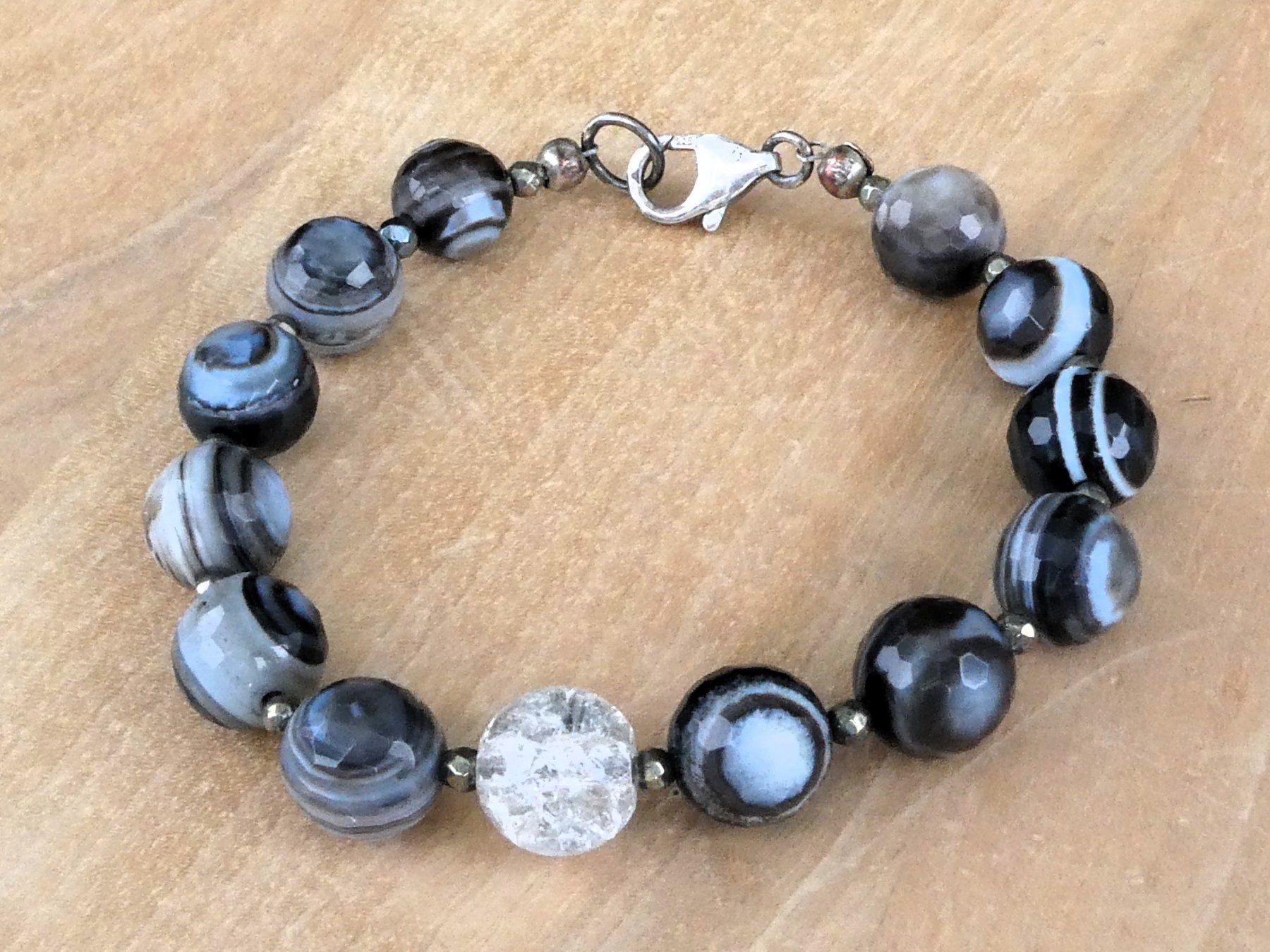 Bracciali & Braccialetti: Armband Botswana - Achat Silber 925er – Usato da Beromünster venduto da legolas_mt-gd