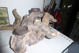 schöne Wurzel mit 2 Kerzenhalter