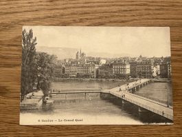 Alte Ansichtskarte von Genf, Le Grand Quai, Top Zustand