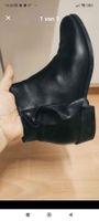 Schwarze Leder Stiefeletten mit Schleife, Gr. 40-41