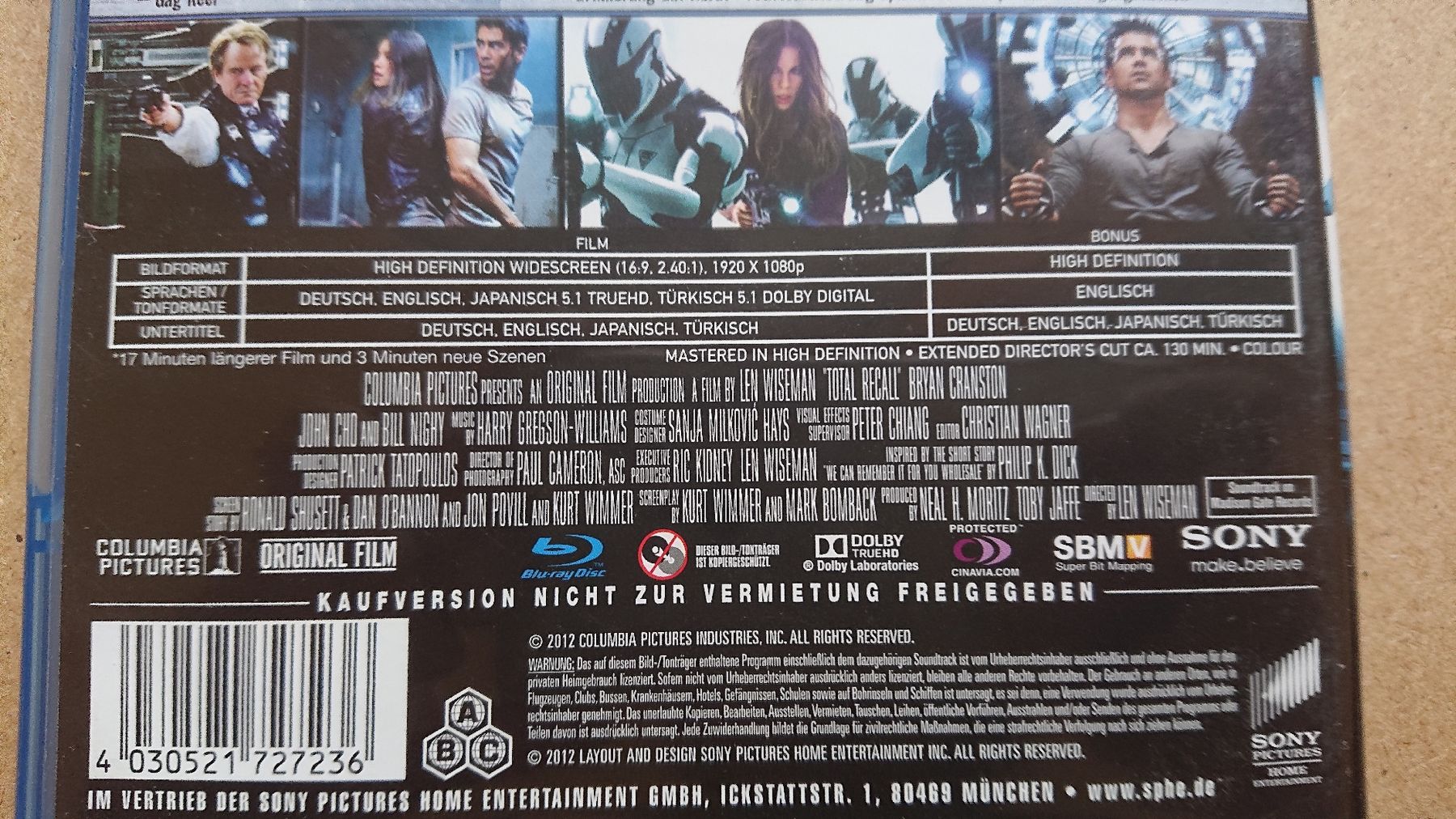 Tutti i DVDs: Total Recall Extended Director's Cut Blu-ray  – Usato da Chur venduto da FreakofRarity 3
