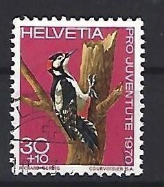 Tutti i francobolli: 1970 - PJ / Einh. Vögel /Gr. Bundspecht – Usato da Schaffhausen venduto da poststamp