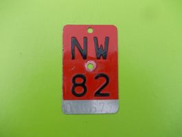 Velonummer / Fahrradnummer NW 82