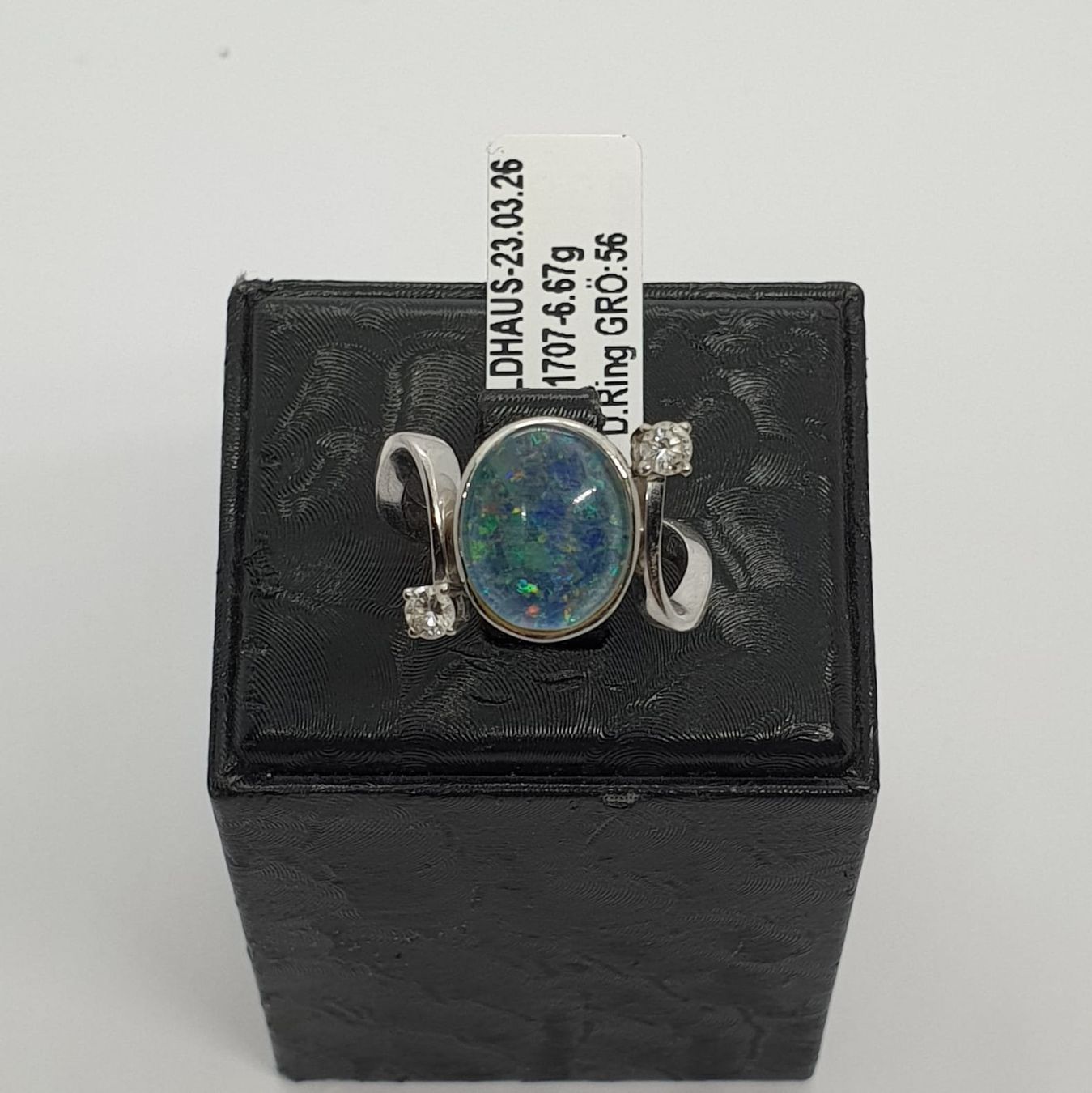 Anelli: Echt 18K Gold - Opal, Brilliant Ring – Usato da Luzern venduto da Goldhaus-Luzern