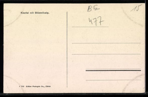 Cartoline postali: AK Kiental, Talblick mit Blüemlisalp – Usato da Berlin venduto da bartko-reher 1
