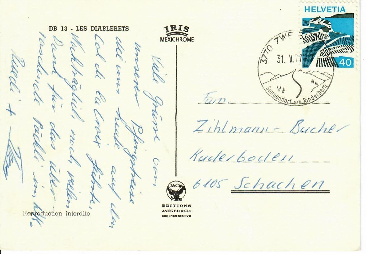 Ansichtskarten: Les Diablerets – Gebraucht aus Hochdorf von Ziegel-16 1