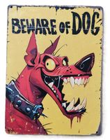 BEWARE OF DOG - Holzschild  (neu/OVP)