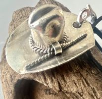 Vintage Silberanhänger Cowboyhut – Western Unikat - Rarität