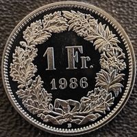 1 Franken 1986 stgl. / aus Münzsatz
