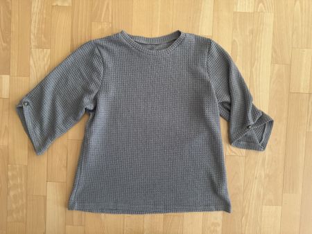 Graues Waffel-Shirt Gr. XL, 3/4 Arm