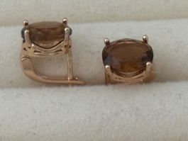 Luxus Elegante Ohrschmuck Ohrstecker Farbe Gold / Braun