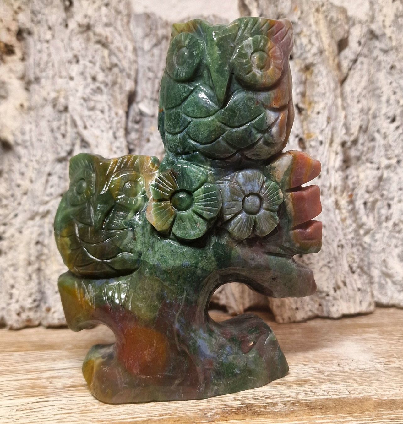 Minerali & Pietre curative: Eulenpaar aus Ozeanjaspis – Nuovo (secondo la descrizione) da Matzingen venduto da Shay_Crystalz